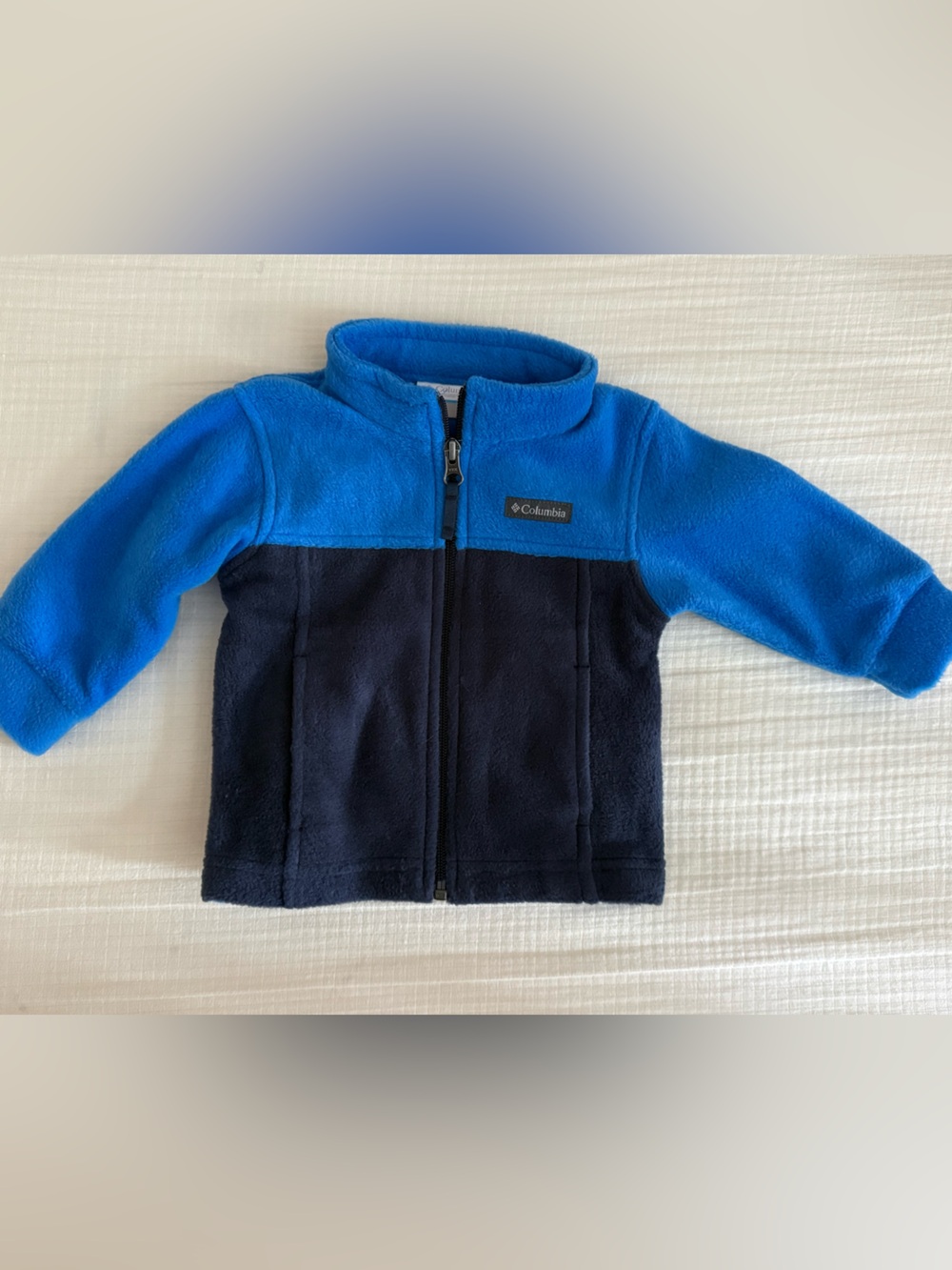 Columbia Baby Boy Fleece Jacket- Two-Tone Blue Zip-up Jacket- NWOT- 6-12 months
